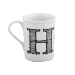 Кружка Porland Letter H 04AP016103, белая, 285 мл