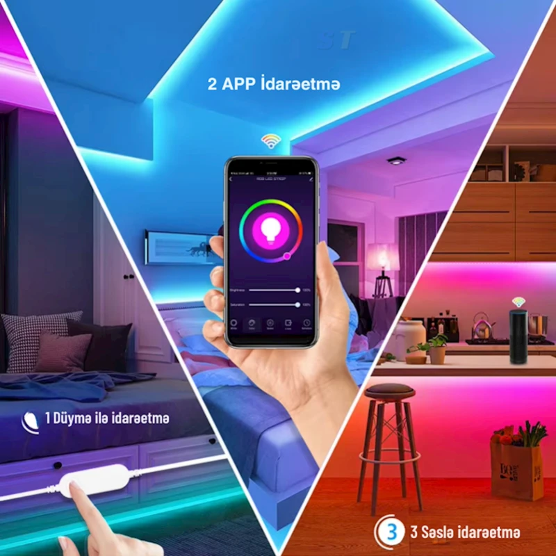 Светодиодная лента Tuya WiFi RGB, 5 м (ST_3600717221193_5) Светодиодная лента Tuya WiFi RGB, 5 м (ST_3600717221193_5)