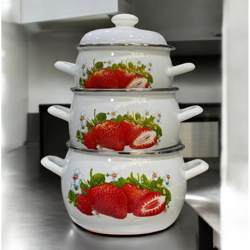 Набор кастрюль Gallery Home GH-000096, эмаль, разноцветный Набор кастрюль Gallery Home GH-000096, эмаль, разноцветный