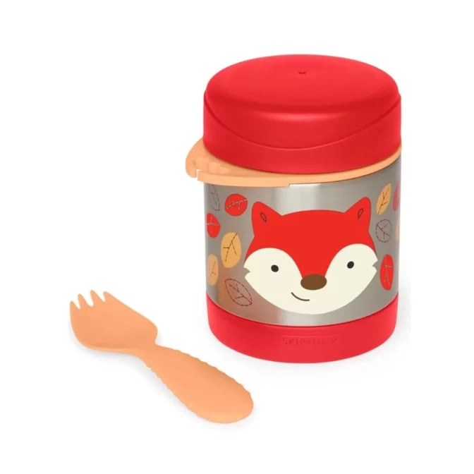 Пищевой термос Skip Hop Zoo Лиса, нержавеющая сталь, разноцветный, 325 мл Пищевой термос Skip Hop Zoo Лиса, нержавеющая сталь, разноцветный, 325 мл