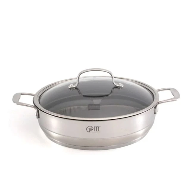 Сотейник Gipfel Gala 1279, 4.9 л, 28 см, из нержавеющей стали с крышкой, цвет серый Сотейник Gipfel Gala 1279, 4.9 л, 28 см, из нержавеющей стали с крышкой, цвет серый