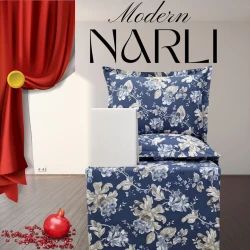 Комплект постельного белья Narlı 1153, пододеяльник 200x220 см, простыня 240х260 см, наволочки 50х70 см, двуспальный, хлопок, разноцветный