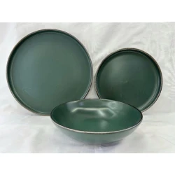 Набор тарелок 8292-50, керамика, зеленый, на 6 персон