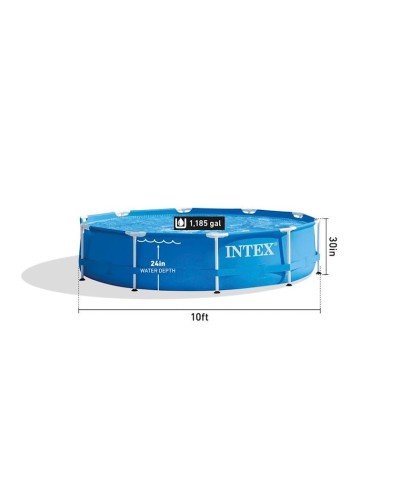 Hovuz Intex Metal Frame 56997/28200, karkaslı, diametr 305sm, hündürlüyü 76sm, həcmi 4485l, göy
