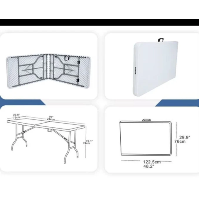 Складной стол 8292-30, пластик, 74x180 см Складной стол 8292-30, пластик, 74x180 см