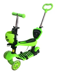 Uşaqlar üçün samokat üçtəkərli, transformer 0336PC-3, 7 yaşa qədər, аçıq yaşıl
