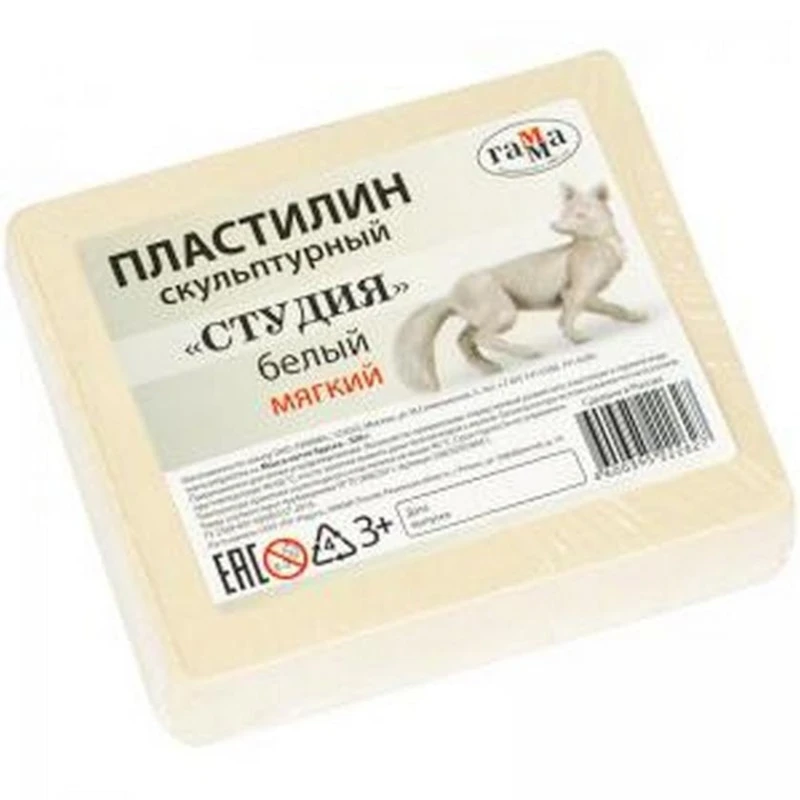 Пластилин Гамма Студия, белый, мягкий, 500г (280Е0500041) Пластилин Гамма Студия, белый, мягкий, 500г (280Е0500041)