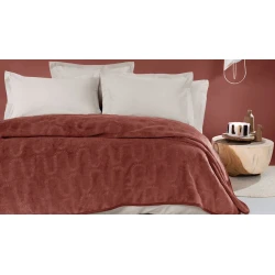 Плед-покрывало Yataş Tricia, 200x220 см, двуспальный, полиэстер, Kiremit