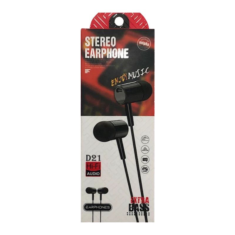 Simli qulaqlıq Extra Bass D21 Black