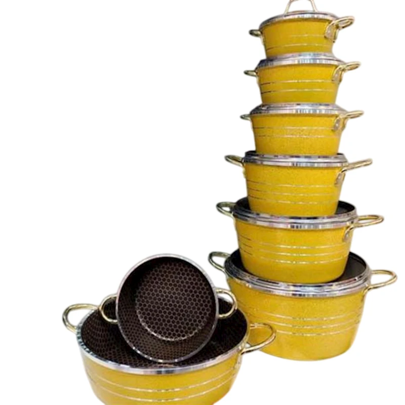 Qab-qacaq dəsti 101, alüminium, sarı, 15 parça