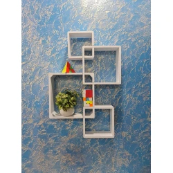 Divar rəfi Art Mebel 131, laminat, 15/24/28/20x20 sm, ağ