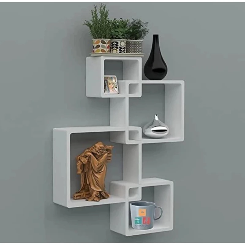 Divar rəfi Art Mebel 131, laminat, 15/24/28/20x20 sm, ağ