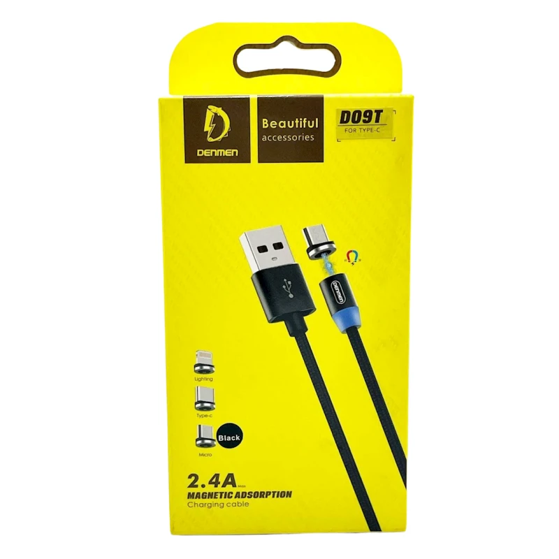 Кабель USB Denmen Magetic Adsorption D09T, Черный Кабель USB Denmen Magetic Adsorption D09T, Черный