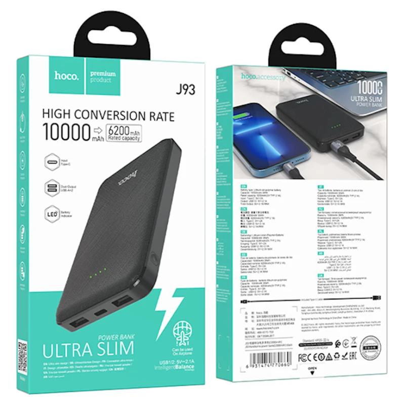 Внешний аккумулятор Hoco J93 10000 mAh Black