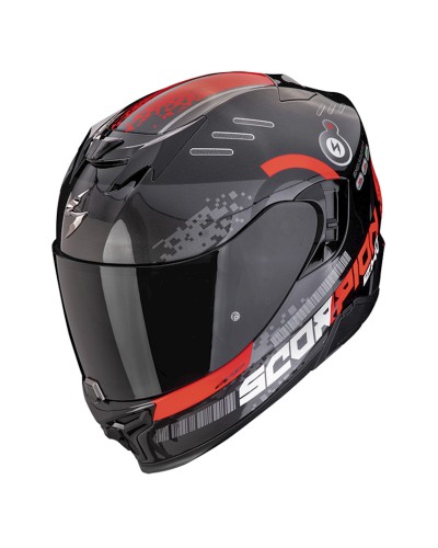 Motosikl dəbilqəsi Scorpion EXO-520 Evo Air Titan Metal Black/Red, ölçü XXL