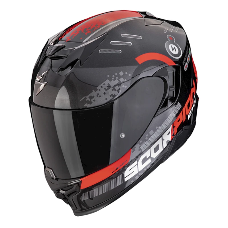 Мотошлем Scorpion EXO-520 Evo Air Titan Metal Black/Red, размер XXL