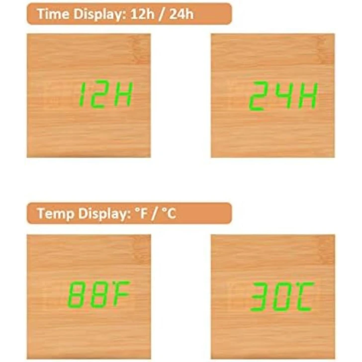 LED-lər, mum arxa işığı, tarix və temperatur göstəricisi olan mini zəngli saat. 6240_0857