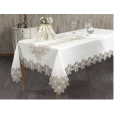 Dəst Atak 036, süfrə 160х220 sm, xalça 45х145 sm, salfetlər 8 əd, salfetlər üçün halqalar 8 əd