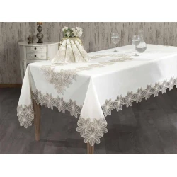 Комплект Atak 036, скатерть 160х220 см, дорожка 45х145 см, салфетки 8 шт, кольца для салфеток 8 шт