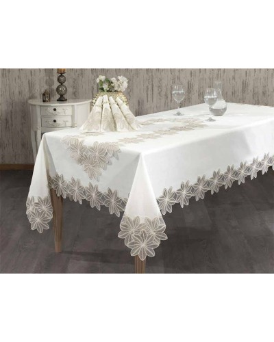 Dəst Atak 036, süfrə 160х220 sm, xalça 45х145 sm, salfetlər 8 əd, salfetlər üçün halqalar 8 əd