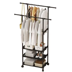 Передвижная вешалка для одежды HomeStore_RE4T, черный, металл, 164x35x95 см Передвижная вешалка для одежды HomeStore_RE4T, черный, металл, 164x35x95 см