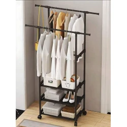 Передвижная вешалка для одежды HomeStore_RE4T, черный, металл, 164x35x95 см Передвижная вешалка для одежды HomeStore_RE4T, черный, металл, 164x35x95 см