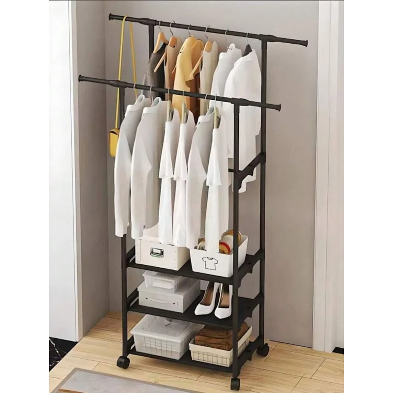 Передвижная вешалка для одежды HomeStore_RE4T, черный, металл, 164x35x95 см Передвижная вешалка для одежды HomeStore_RE4T, черный, металл, 164x35x95 см