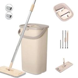 Təmizlik dəsti döşəmələrin təmizləmək üçün Baku Home Decor, plastik, bej, mop və vedrə
