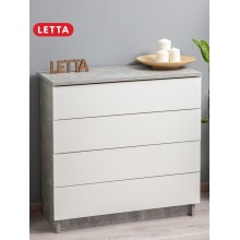 Tumba Letta, LDSP, ağ/boz, 73х33х75 sm