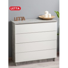Tumba Letta, LDSP, ağ/boz, 73х33х75 sm