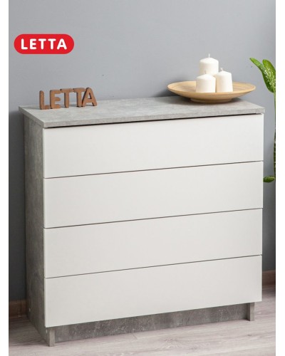 Tumba Letta, LDSP, ağ/boz, 73х33х75 sm