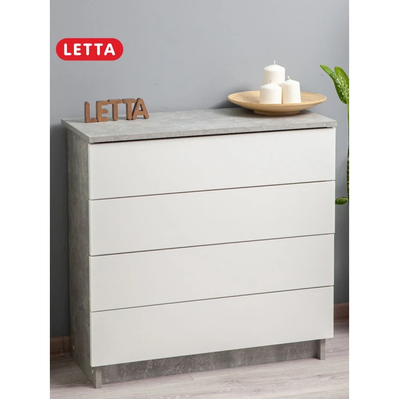 Тумба Letta, ЛДСП, белая/серая, 73х33х75 см Тумба Letta, ЛДСП, белая/серая, 73х33х75 см