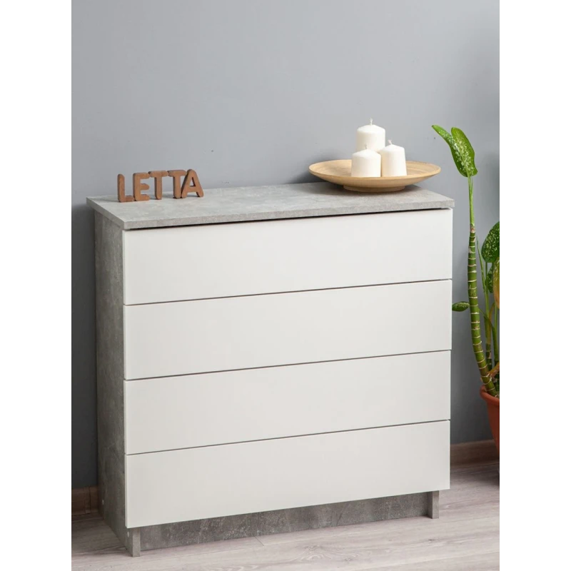 Тумба Letta, ЛДСП, белая/серая, 73х33х75 см Тумба Letta, ЛДСП, белая/серая, 73х33х75 см