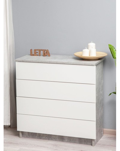 Tumba Letta, LDSP, ağ/boz, 73х33х75 sm