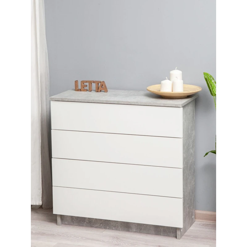 Тумба Letta, ЛДСП, белая/серая, 73х33х75 см Тумба Letta, ЛДСП, белая/серая, 73х33х75 см