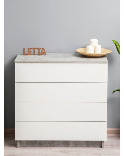 Tumba Letta, LDSP, ağ/boz, 73х33х75 sm
