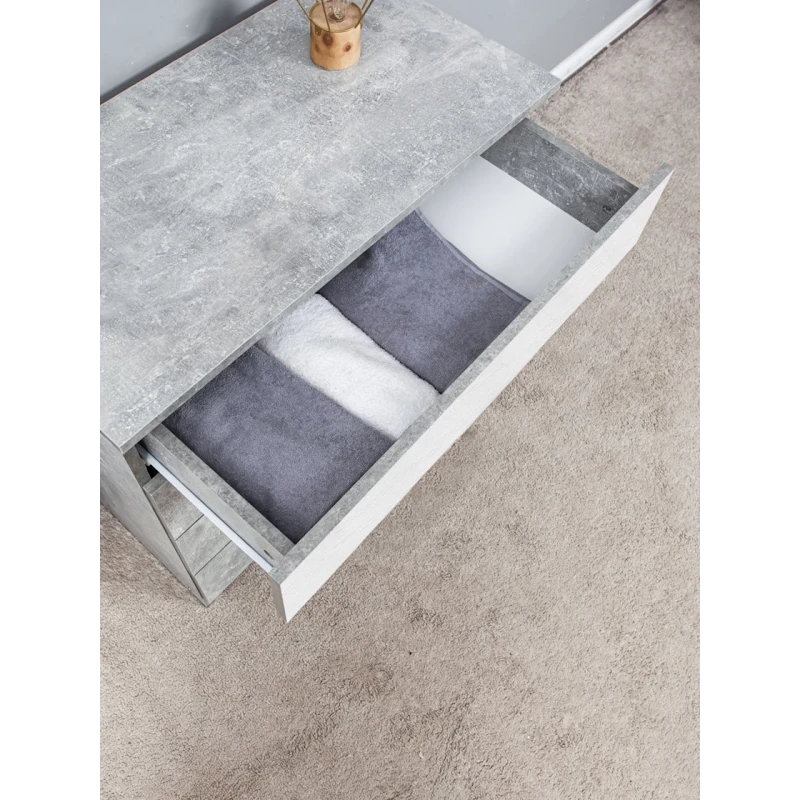 Тумба Letta, ЛДСП, белая/серая, 73х33х75 см Тумба Letta, ЛДСП, белая/серая, 73х33х75 см