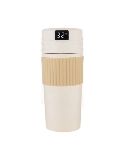Ağıllı temperatur göstəricisi olan termal fincan TM-002, 400 ml, ağ