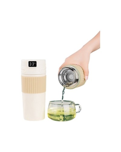 Ağıllı temperatur göstəricisi olan termal fincan TM-002, 400 ml, ağ