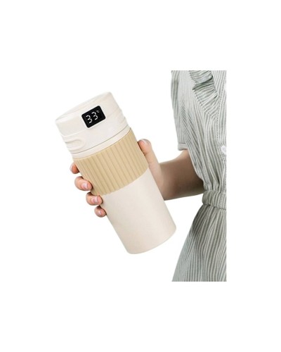 Ağıllı temperatur göstəricisi olan termal fincan TM-002, 400 ml, ağ