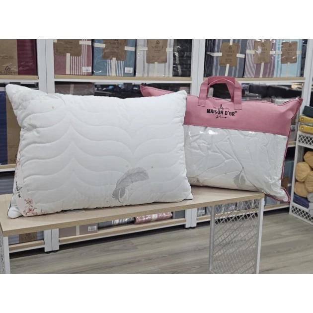 Yastıq Maison Dor, bambuk, ağ, 50x70 sm