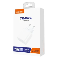 Сетевое зарядное устройство Recci RCK-16ECL Type-C 20W White Сетевое зарядное устройство Recci RCK-16ECL Type-C 20W White