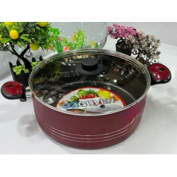 Qazan Ozguven 004, paslanmayan polad, qırmızı, 28 sm