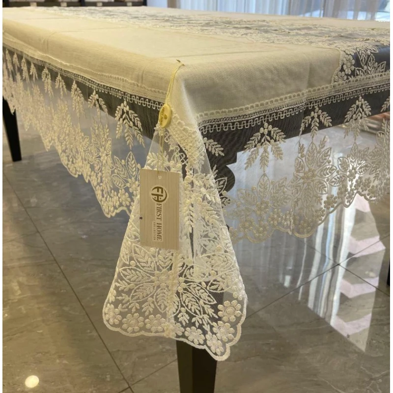 Скатерть MiraNova FS-637, 160x260 см, лен, бежевая Скатерть MiraNova FS-637, 160x260 см, лен, бежевая