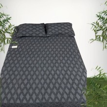 Örtük və yastıq üzü dəsti Narlı 000795, örtük 240x260 sm, yastıq üzü 2 əd x 50x70 sm, ikinəfərlik, qara