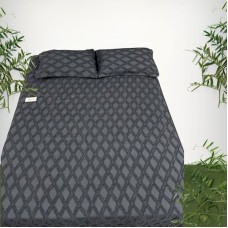 Örtük və yastıq üzü dəsti Narlı 000795, örtük 240x260 sm, yastıq üzü 2 əd x 50x70 sm, ikinəfərlik, qara