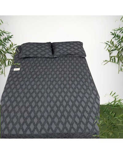 Örtük və yastıq üzü dəsti Narlı 000795, örtük 240x260 sm, yastıq üzü 2 əd x 50x70 sm, ikinəfərlik, qara