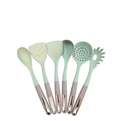 Набор поварских лопаток Sarina 5357, силикон, зеленый/серый Набор поварских лопаток Sarina 5357, силикон, зеленый/серый