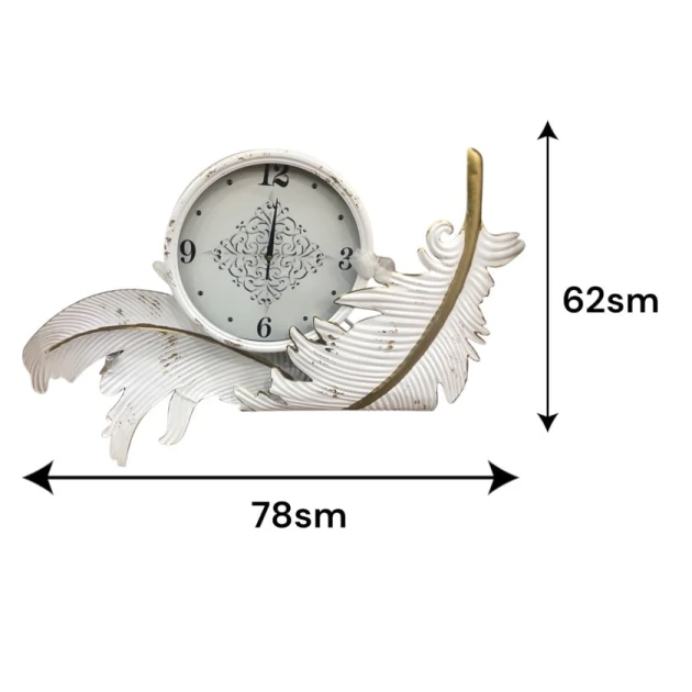 Böyük yarpaq dekorasiyalı divar saatı. Ağ rəngdə Böyük yarpaq dekorasiyalı divar saatı. Ağ rəngdə