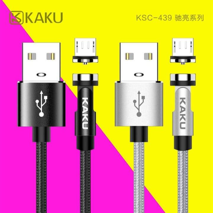 Магнитный микровход USB Kaku, черный/серебристый Магнитный микровход USB Kaku, черный/серебристый